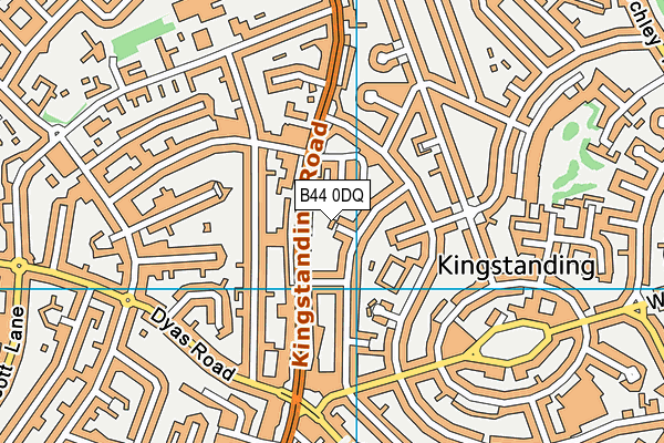 B44 0DQ map - OS VectorMap District (Ordnance Survey)