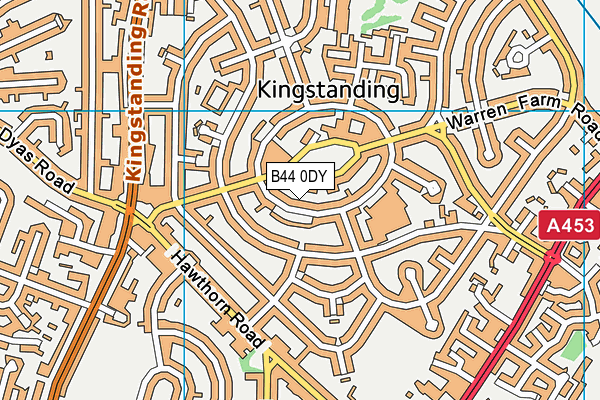 B44 0DY map - OS VectorMap District (Ordnance Survey)