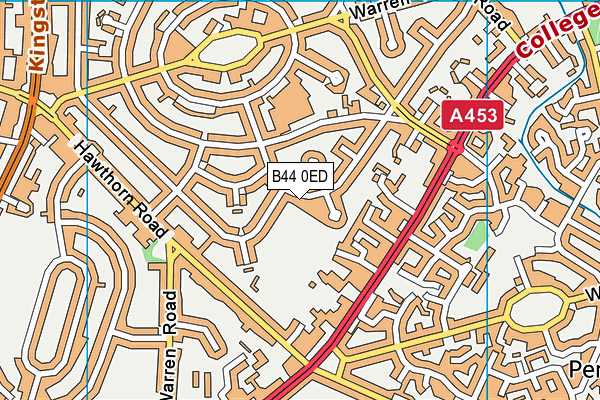 B44 0ED map - OS VectorMap District (Ordnance Survey)