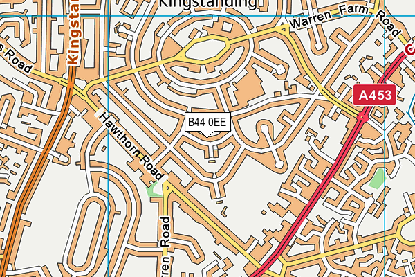 B44 0EE map - OS VectorMap District (Ordnance Survey)