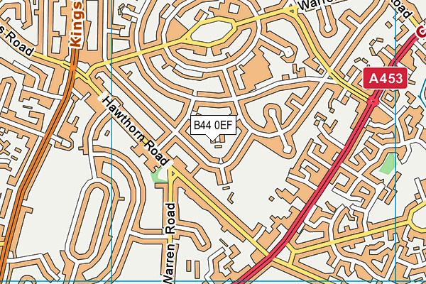 B44 0EF map - OS VectorMap District (Ordnance Survey)