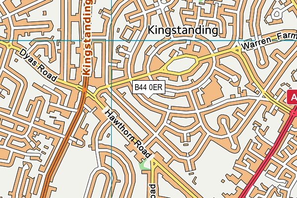 B44 0ER map - OS VectorMap District (Ordnance Survey)