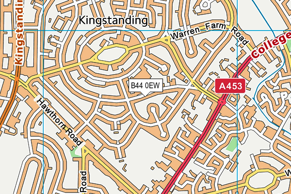 Kingstanding Wellbeing Centre map (B44 0EW) - OS VectorMap District (Ordnance Survey)
