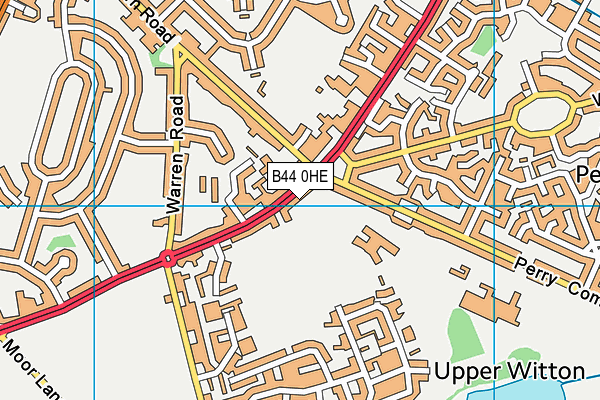 B44 0HE map - OS VectorMap District (Ordnance Survey)