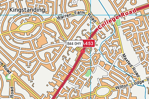 B44 0HY map - OS VectorMap District (Ordnance Survey)