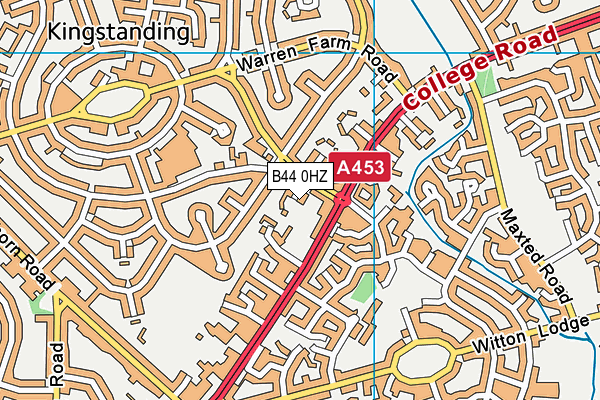 B44 0HZ map - OS VectorMap District (Ordnance Survey)