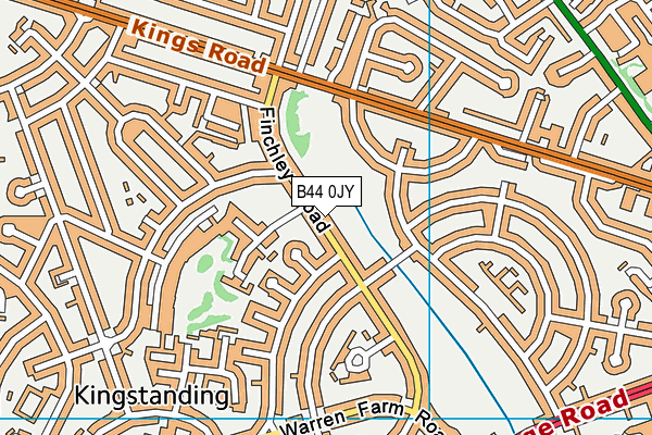 B44 0JY map - OS VectorMap District (Ordnance Survey)