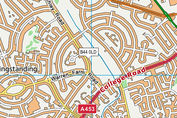 B44 0LD map - OS VectorMap District (Ordnance Survey)