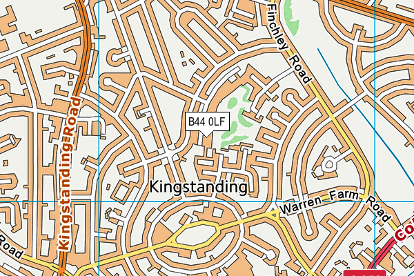 B44 0LF map - OS VectorMap District (Ordnance Survey)