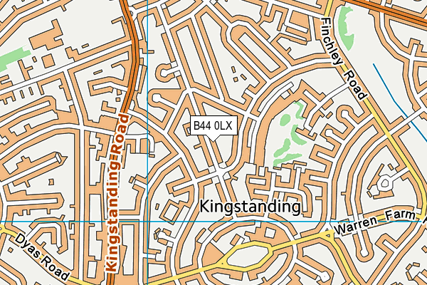 B44 0LX map - OS VectorMap District (Ordnance Survey)