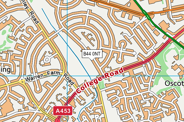 B44 0NT map - OS VectorMap District (Ordnance Survey)