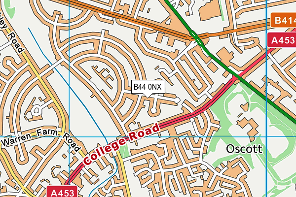 B44 0NX map - OS VectorMap District (Ordnance Survey)