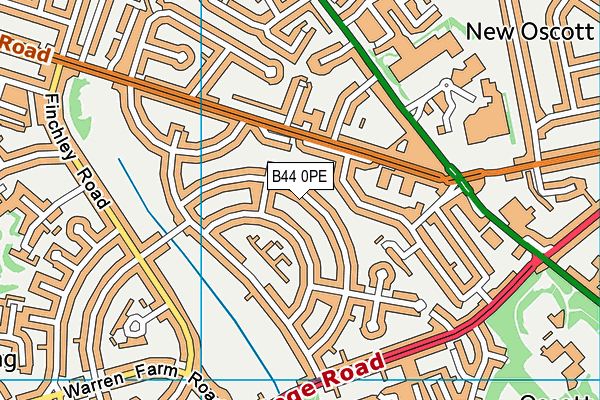 B44 0PE map - OS VectorMap District (Ordnance Survey)