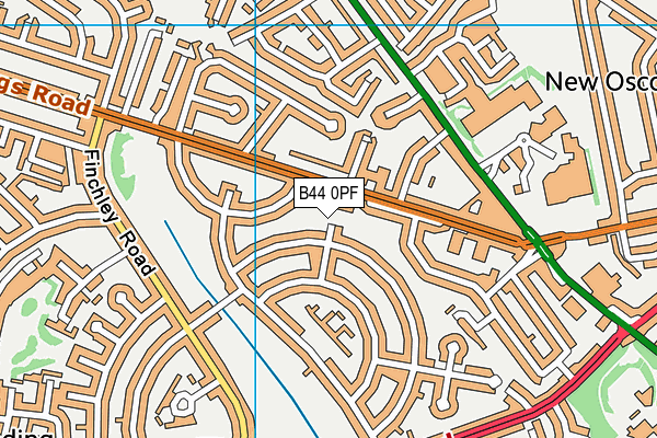 B44 0PF map - OS VectorMap District (Ordnance Survey)