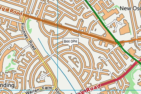 B44 0PH map - OS VectorMap District (Ordnance Survey)