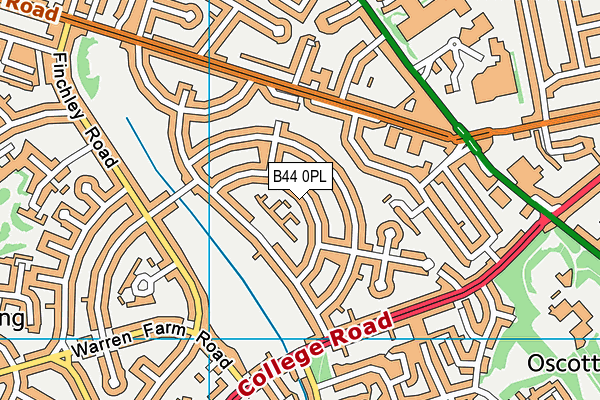 B44 0PL map - OS VectorMap District (Ordnance Survey)