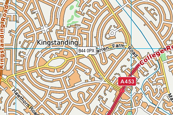 B44 0PX map - OS VectorMap District (Ordnance Survey)