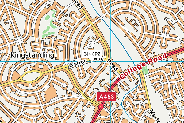 B44 0PZ map - OS VectorMap District (Ordnance Survey)