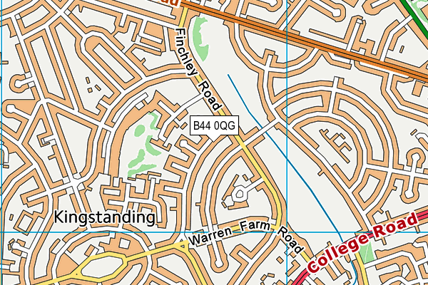 B44 0QG map - OS VectorMap District (Ordnance Survey)