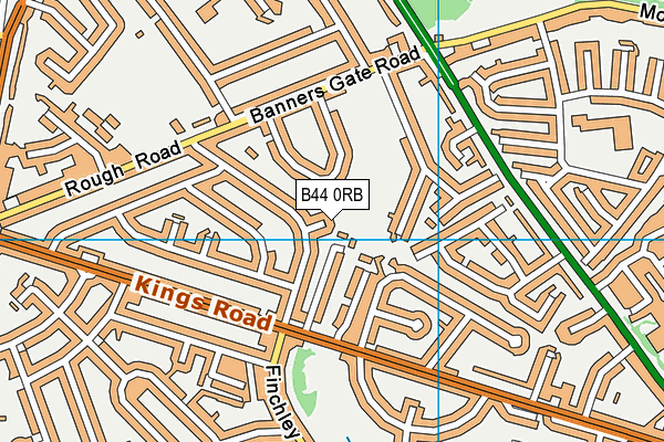 B44 0RB map - OS VectorMap District (Ordnance Survey)