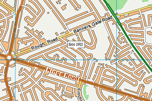 B44 0RD map - OS VectorMap District (Ordnance Survey)