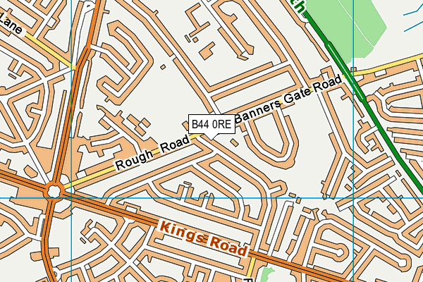 B44 0RE map - OS VectorMap District (Ordnance Survey)