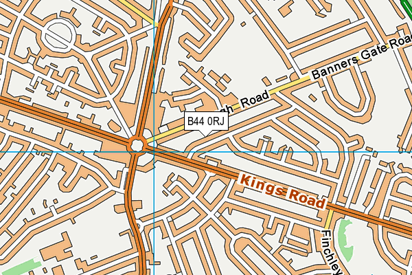 B44 0RJ map - OS VectorMap District (Ordnance Survey)