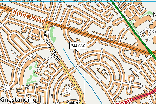 B44 0SX map - OS VectorMap District (Ordnance Survey)