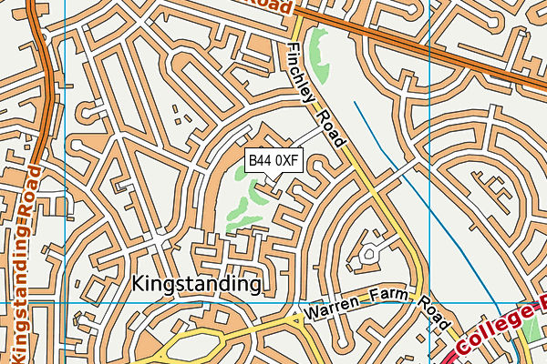 B44 0XF map - OS VectorMap District (Ordnance Survey)