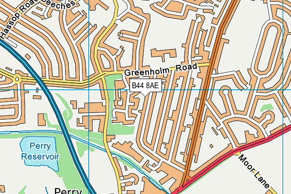 B44 8AE map - OS VectorMap District (Ordnance Survey)