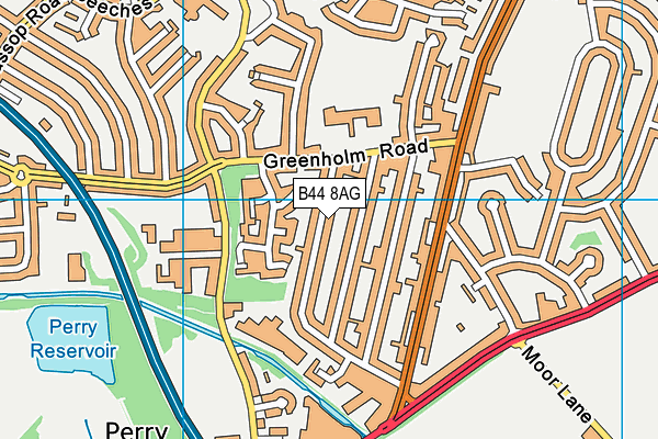 B44 8AG map - OS VectorMap District (Ordnance Survey)