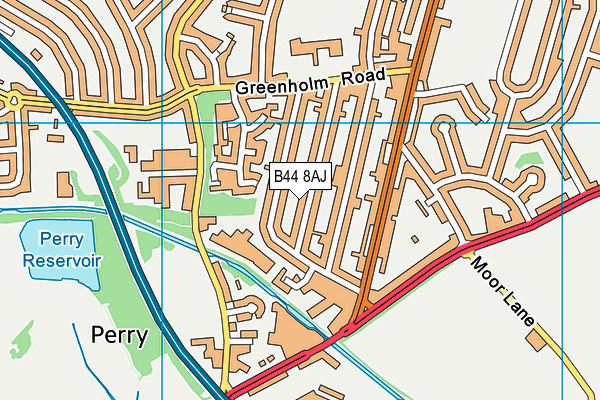 B44 8AJ map - OS VectorMap District (Ordnance Survey)