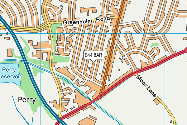 B44 8AR map - OS VectorMap District (Ordnance Survey)