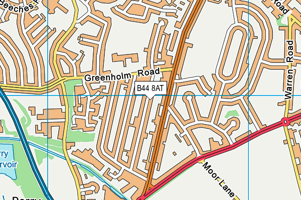 B44 8AT map - OS VectorMap District (Ordnance Survey)