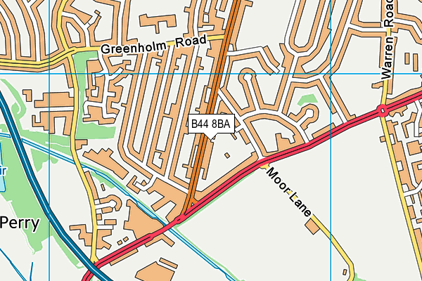 B44 8BA map - OS VectorMap District (Ordnance Survey)