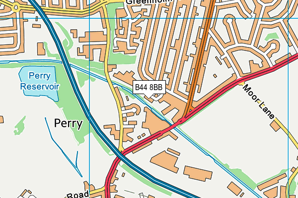 B44 8BB map - OS VectorMap District (Ordnance Survey)