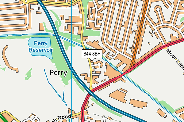 B44 8BH map - OS VectorMap District (Ordnance Survey)