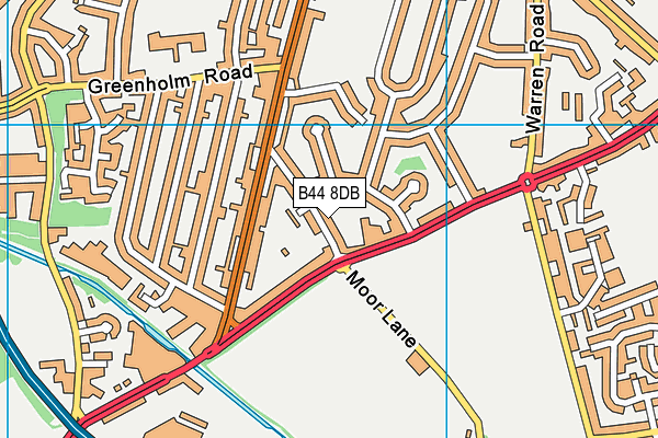 B44 8DB map - OS VectorMap District (Ordnance Survey)