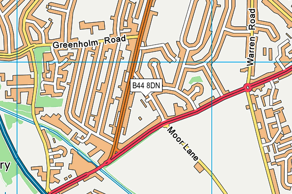 B44 8DN map - OS VectorMap District (Ordnance Survey)