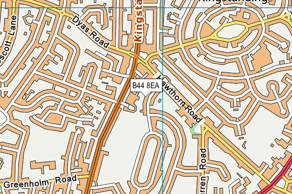 B44 8EA map - OS VectorMap District (Ordnance Survey)