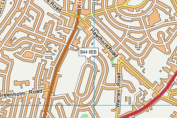 B44 8EB map - OS VectorMap District (Ordnance Survey)