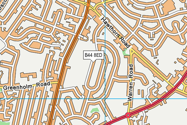 B44 8ED map - OS VectorMap District (Ordnance Survey)