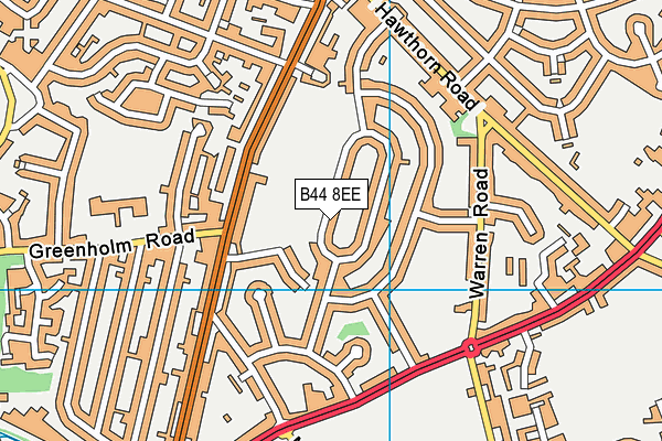 B44 8EE map - OS VectorMap District (Ordnance Survey)