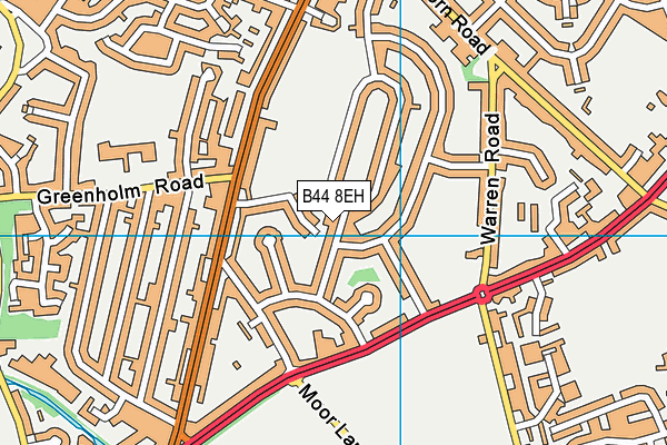 B44 8EH map - OS VectorMap District (Ordnance Survey)