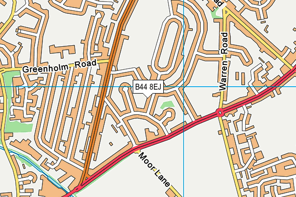 B44 8EJ map - OS VectorMap District (Ordnance Survey)