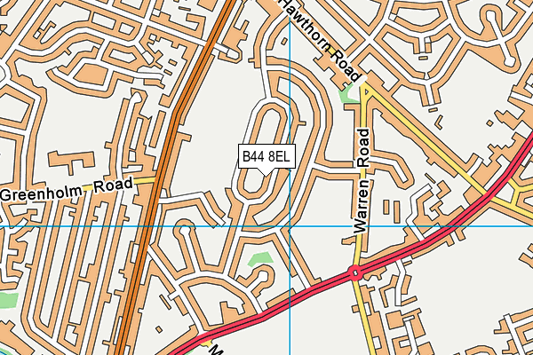 B44 8EL map - OS VectorMap District (Ordnance Survey)