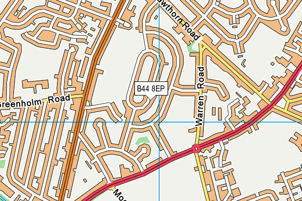 B44 8EP map - OS VectorMap District (Ordnance Survey)