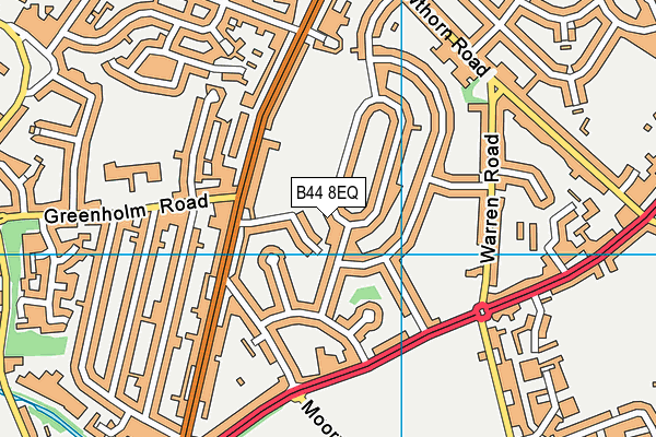 B44 8EQ map - OS VectorMap District (Ordnance Survey)