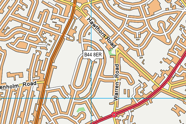 B44 8ER map - OS VectorMap District (Ordnance Survey)