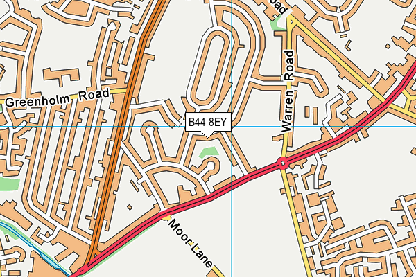 B44 8EY map - OS VectorMap District (Ordnance Survey)